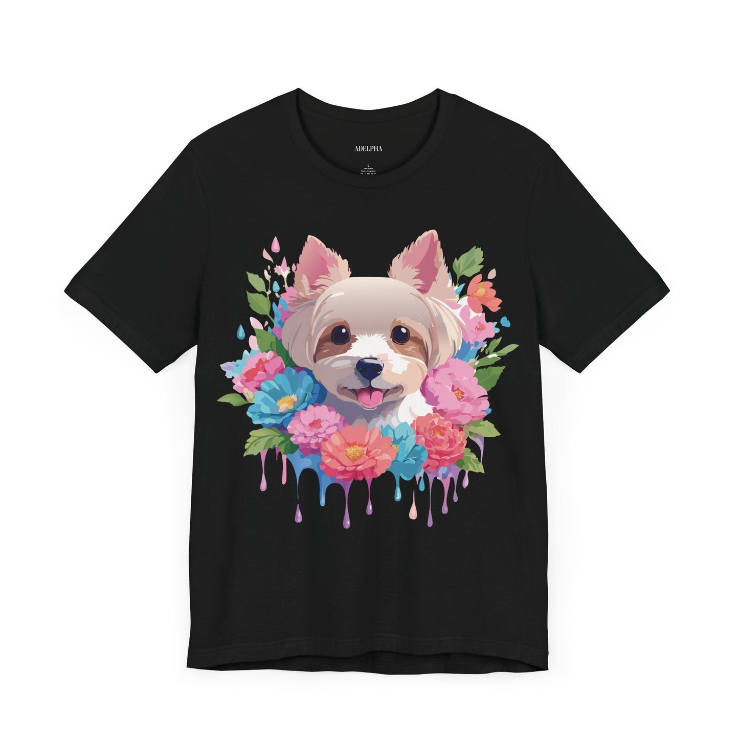 Unisex Graphic T Shirt With Original Adelpha Artwork Vintage Inspired Dog Design