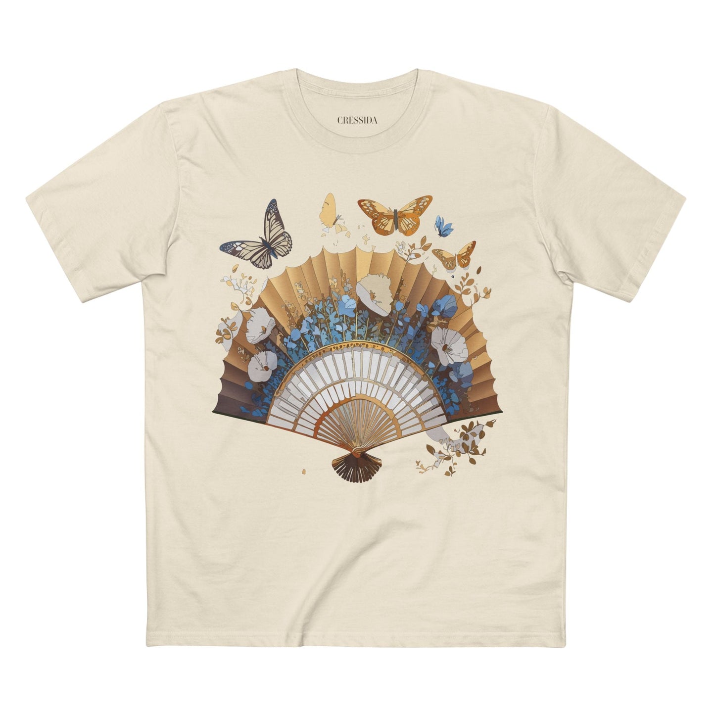 Antique Fan Graphic Design T-Shirt Unisex 100 Cotton Floral Carnival Artwork Tee 1