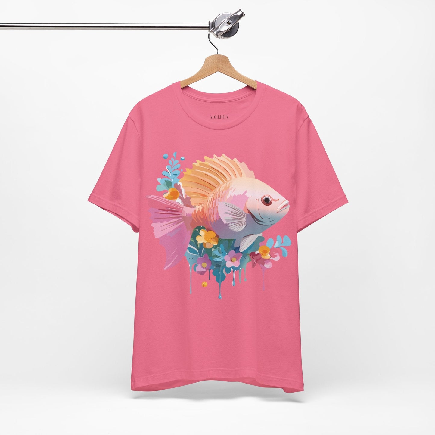 Adelpha Fish Shirt Unisex Graphic Tee With Vintage Inspired Artwork Short Sleeve