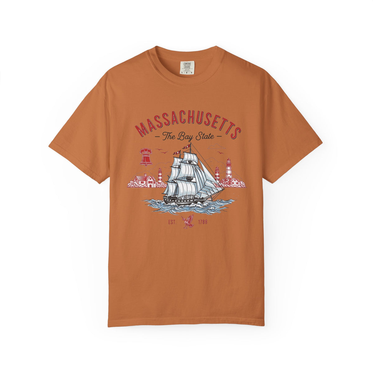 Massachusetts State Vintage Travel Tourist Graphic Tee Unisex 100 Cotton Comfort Colors T-Shirt