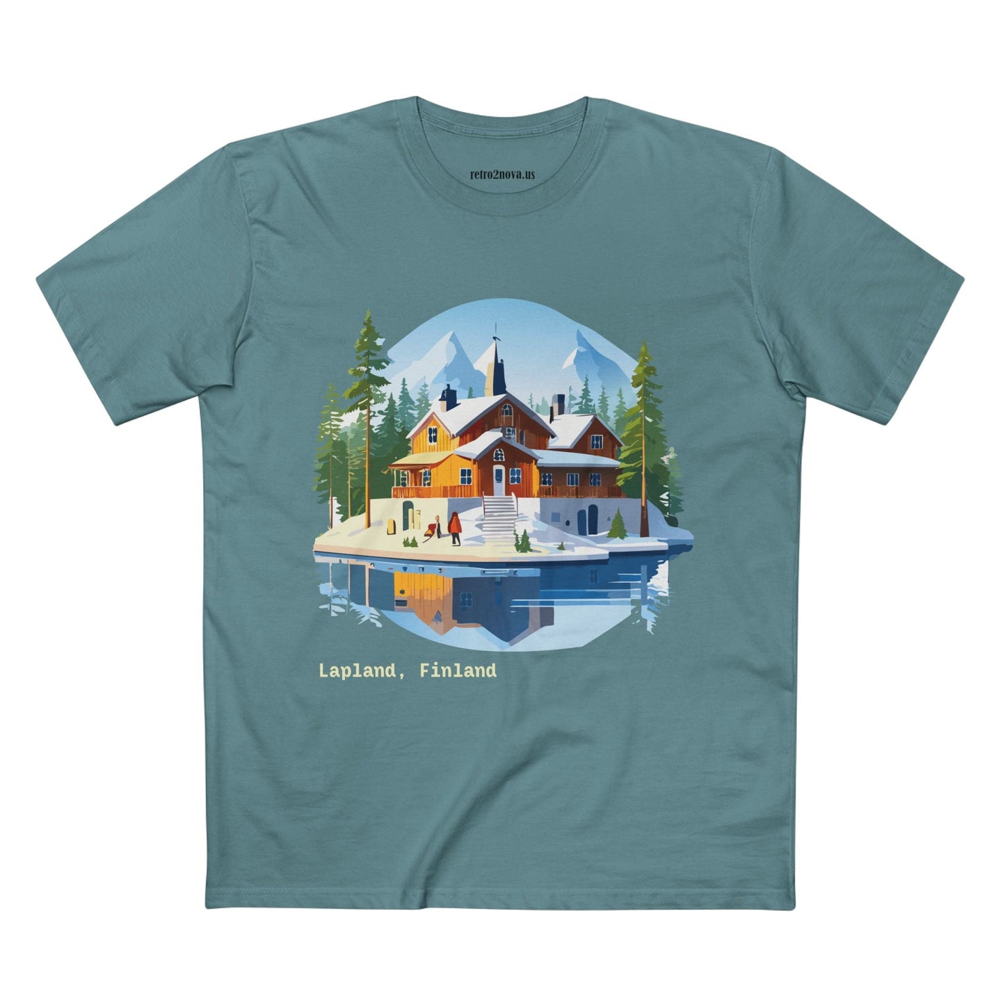 Lapland Travel Shirt Unisex Premium Cotton Tee With Original Art Design Retro2Nova