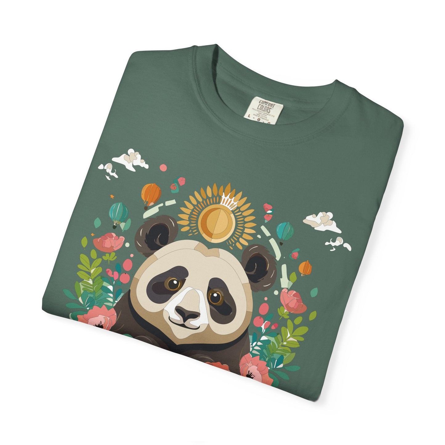Panda Portrait Graphic T-Shirt Unisex Cotton Floral Animal Art Tee p4