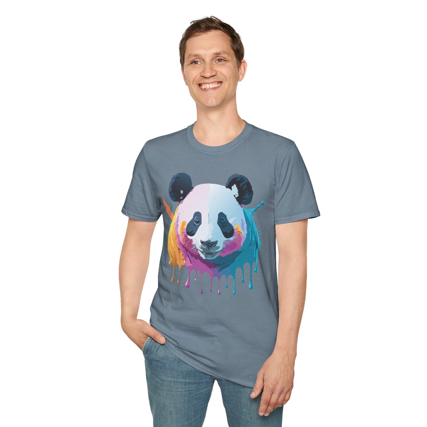 Panda Shirt Unisex T Shirt Softstyle Gildan 64000 100 Percent Ring Spun Cotton Animal Tee