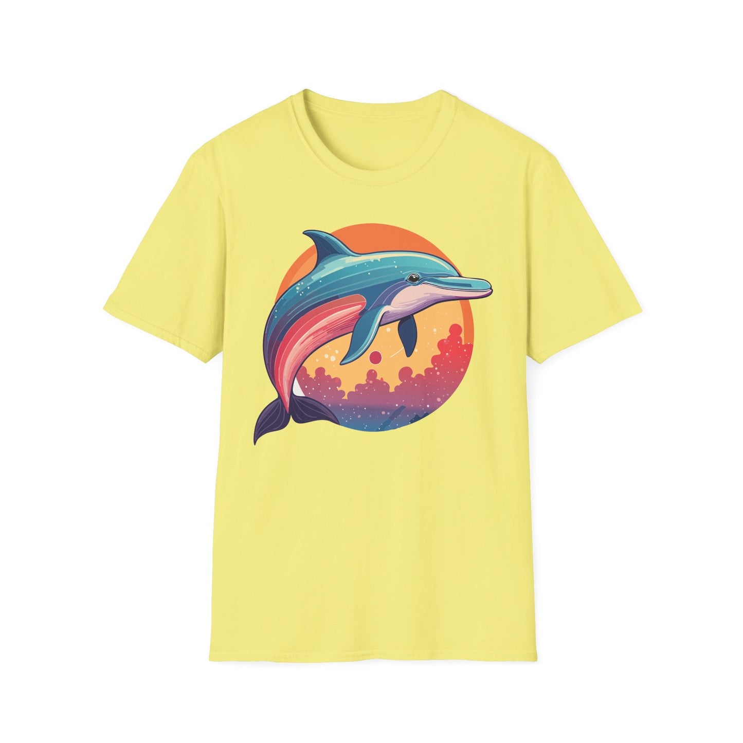 Dolphin Shirt For Unisex Adults Gildan Softstyle 64000 Ring Spun Cotton Tee Fish Tee