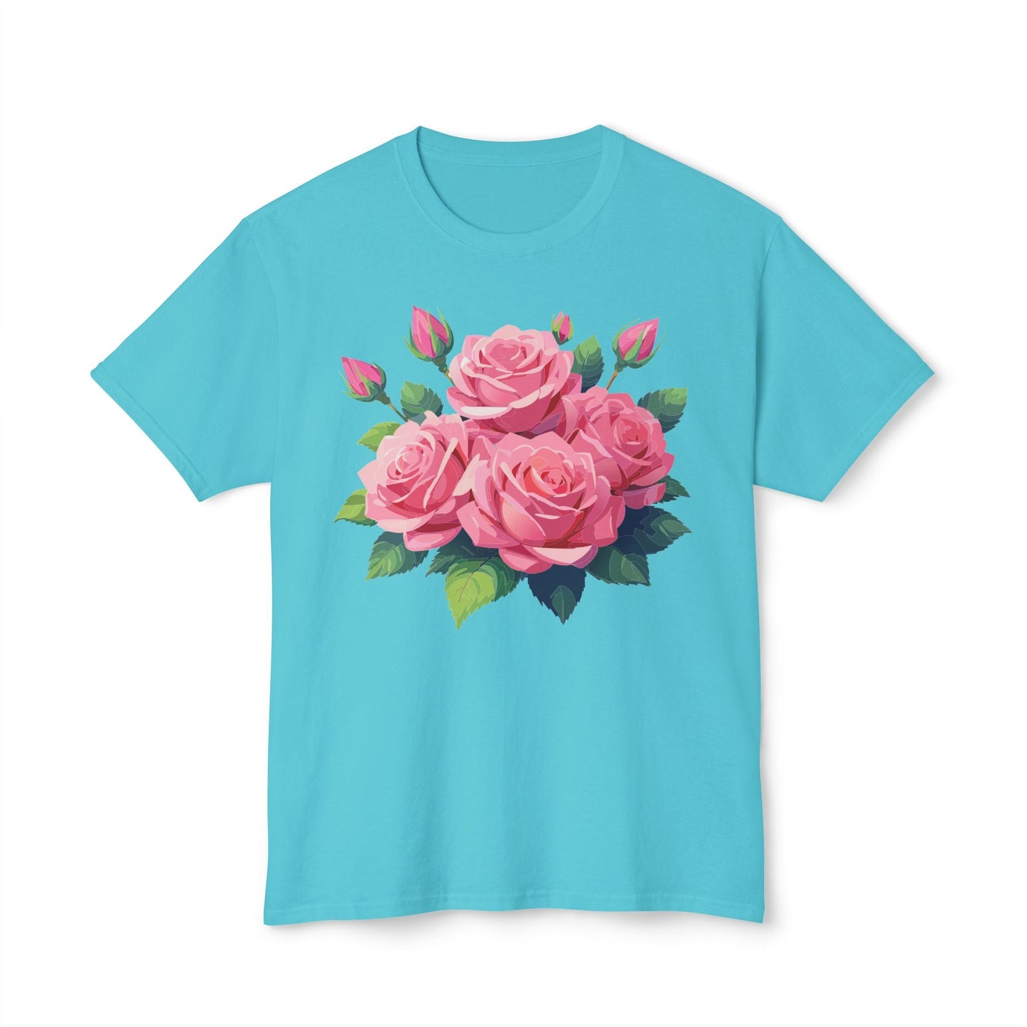 Unisex Floral T Shirt With Vintage Flowers Art Print Cotton Tee USA Made Premium Comfort