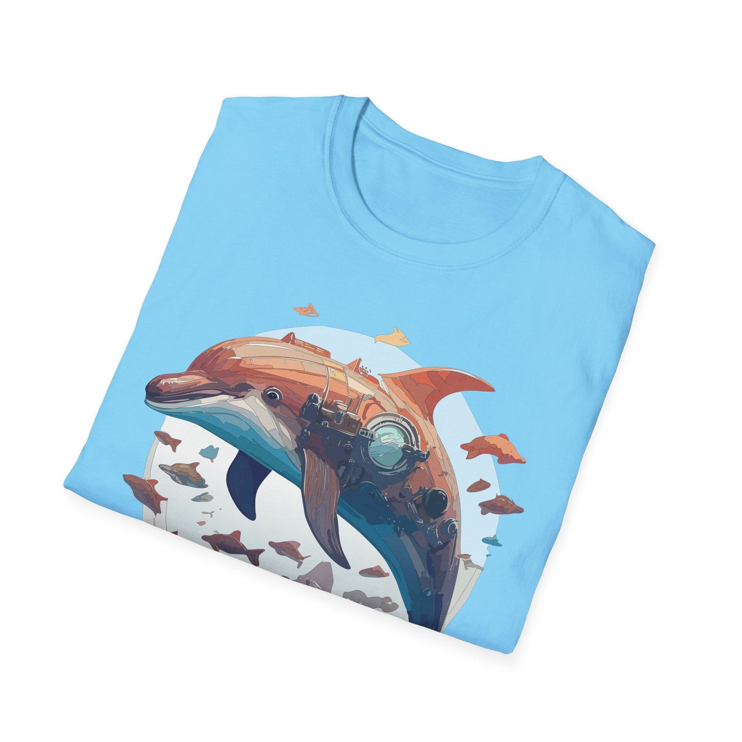 Unisex Dolphin Shirt Softstyle Tee Gildan 64000 Ring Spun Cotton Animal Graphic Design