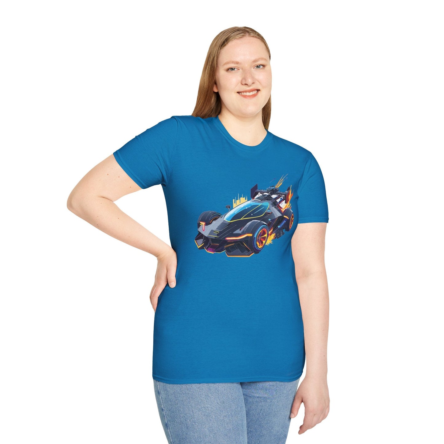 Unisex Car T Shirt With Cars Design Hot Wheels Graphic Tee Gildan Softstyle 64000