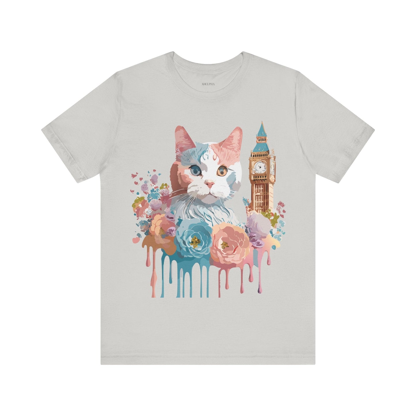 Unisex Cat Graphic Tee With Short Sleeve Vintage Inspired Art Adelpha