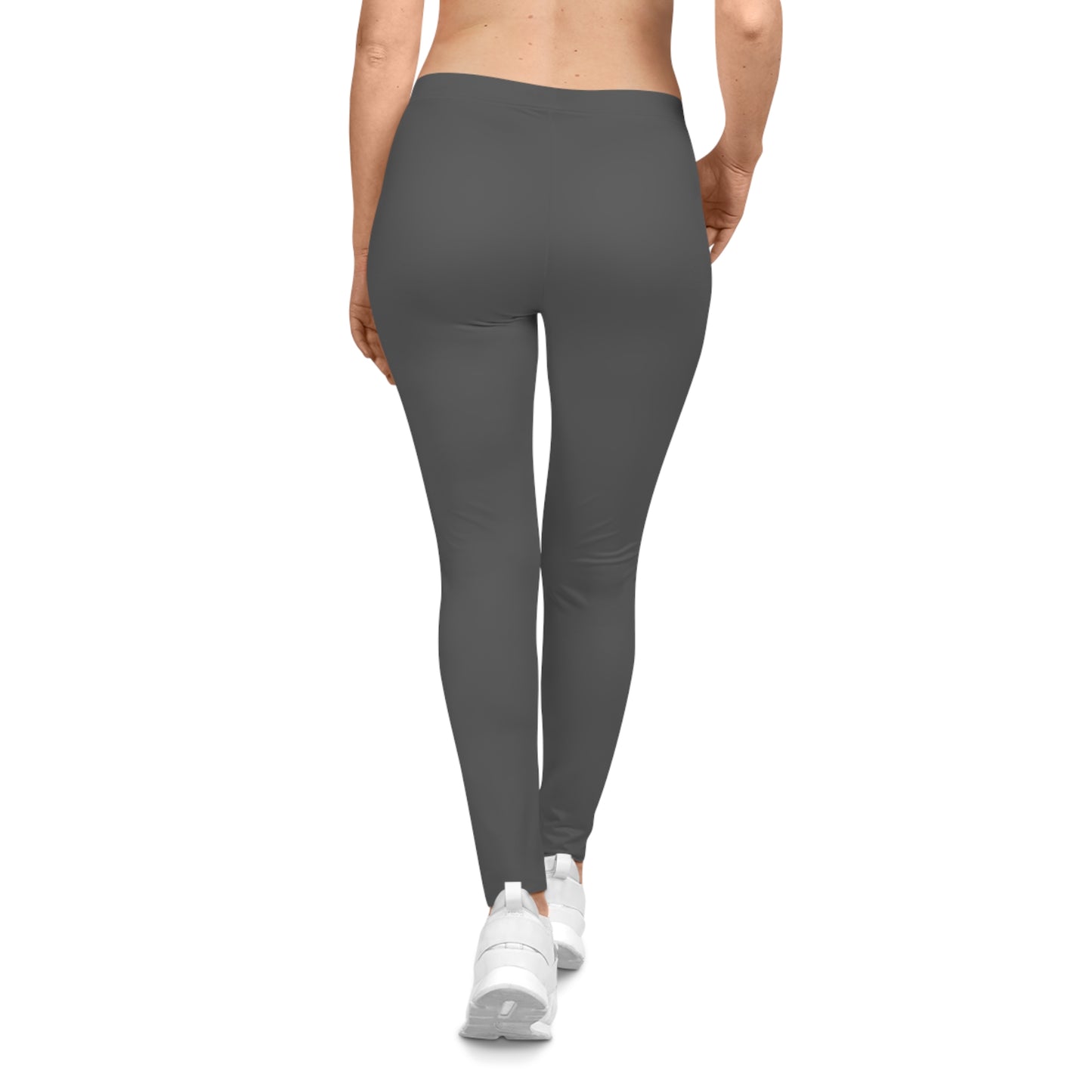 Charcoal Color Women's Poly-Span Casual Leggings Print Everyday Activewear Pants
