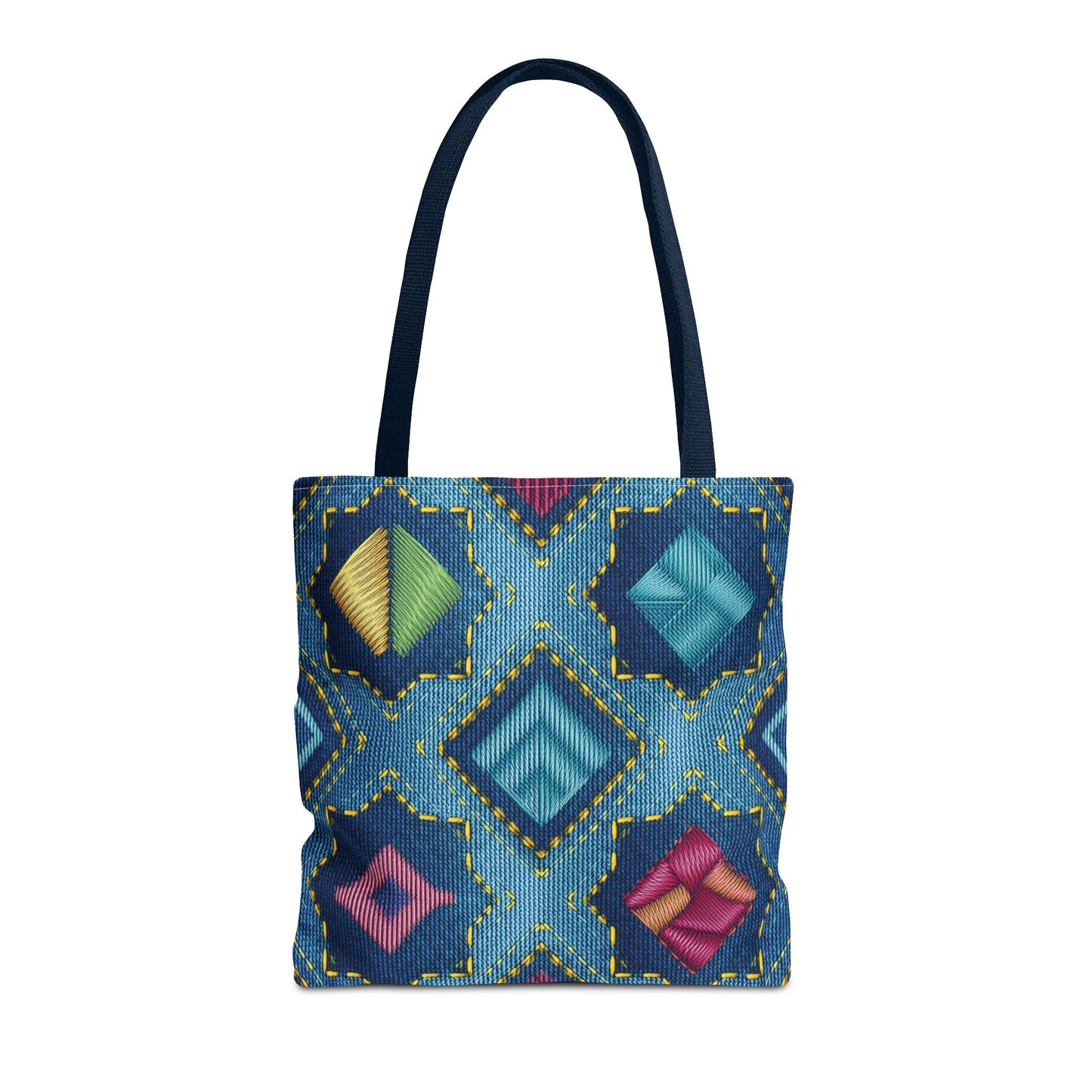 Denim Fabric Imitation Print Unisex Canvas Bag Poly Spun 3 Sizes Tote Bag 189-3