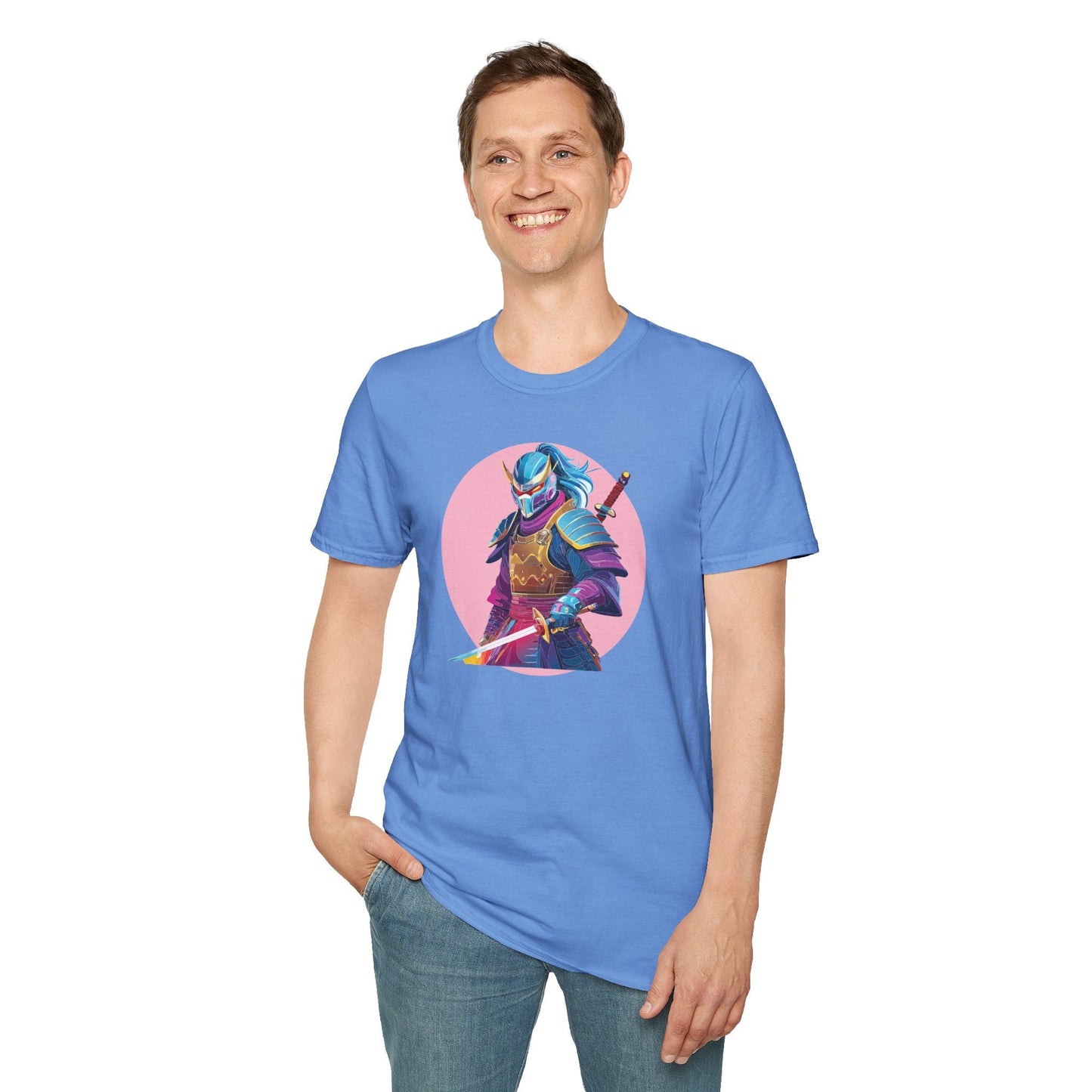 Samurai Themed Unisex Softstyle Tee Shirt Gildan 64000 100 Percent Ring Spun Cotton