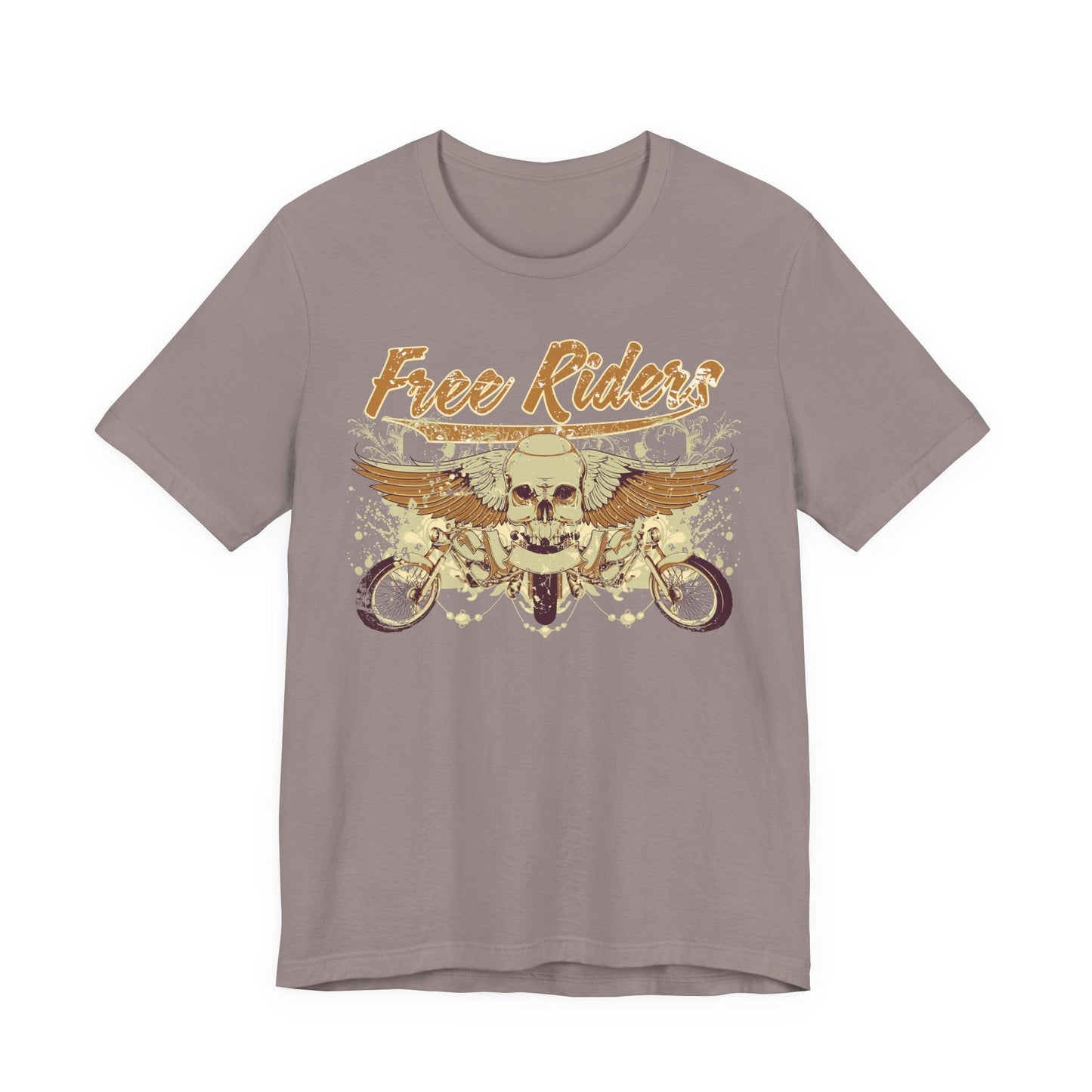 Free Riders Skull Motorcycle Tee Biker Graphic Art Design T-Shirt A-1