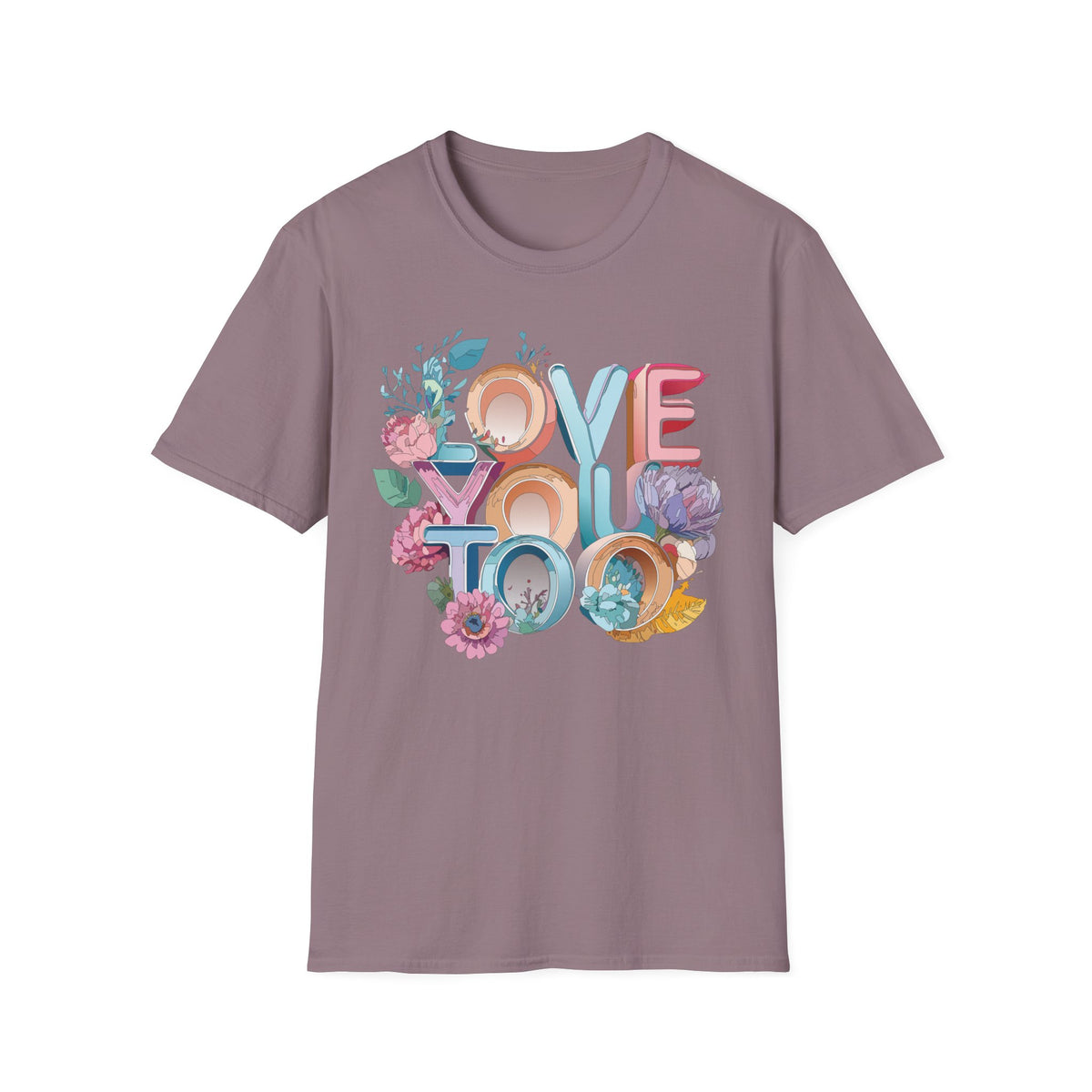 Love You Floral Typography T-Shirt | Pastel Retro Letters