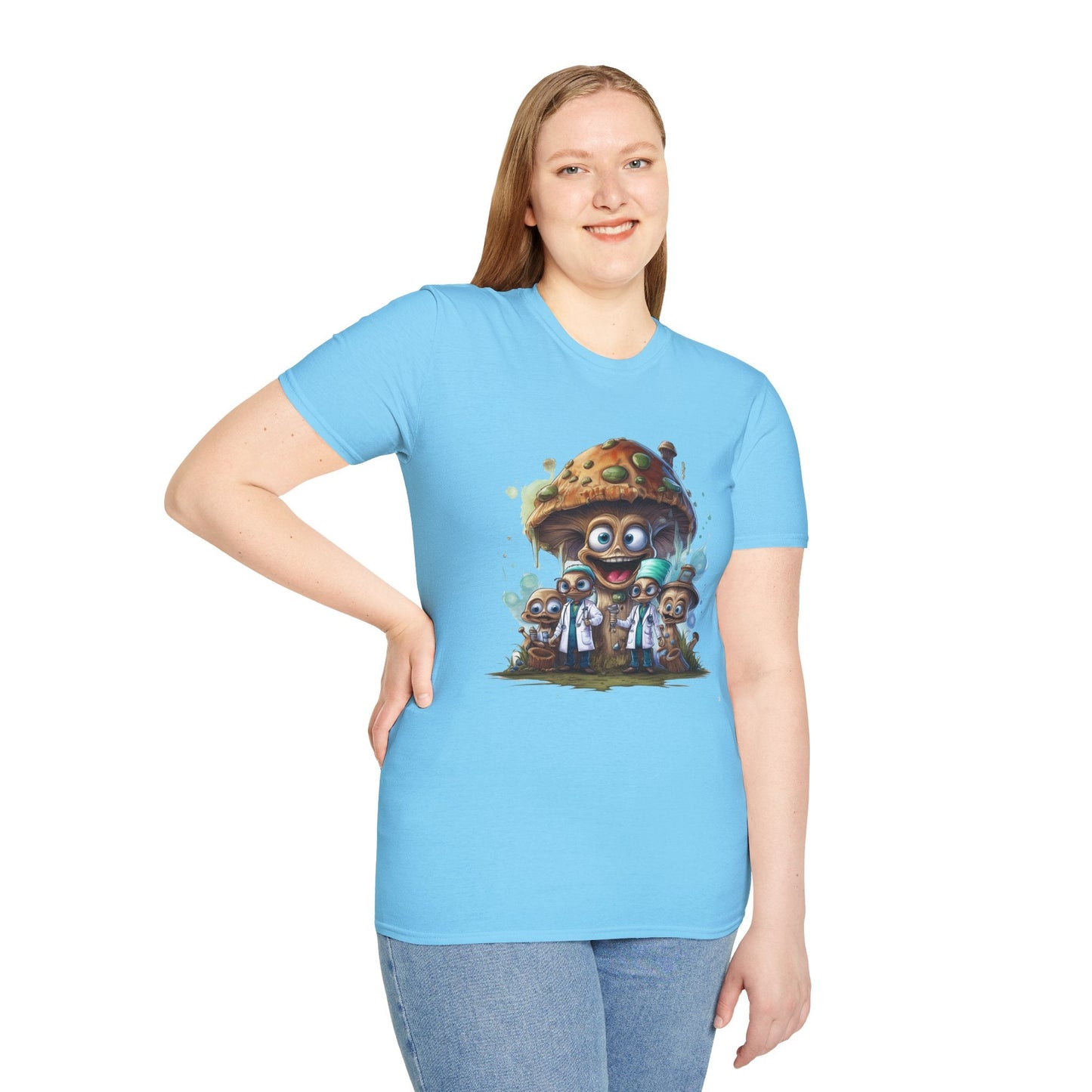 Mashroom Tee Shirt Unisex Funny Mushroom Design Softstyle 64000 Cotton Graphic Tee