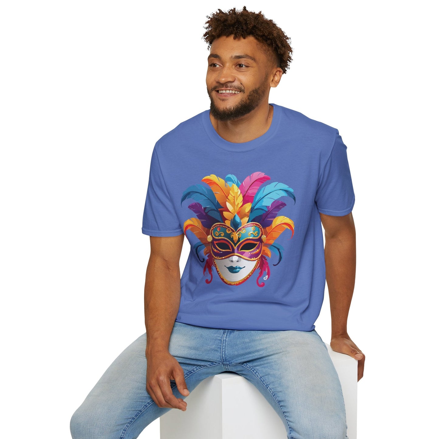 Mask Graphic Unisex Cotton Masquerade Design Artwork Tee 8