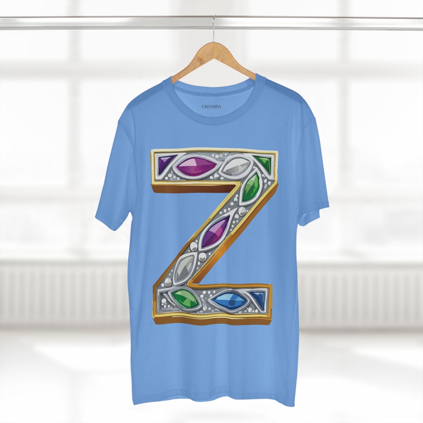 Letter Z Graphic Design Tee Unisex 100 Cotton With Antique Gold Letters Artwork T-Shirt