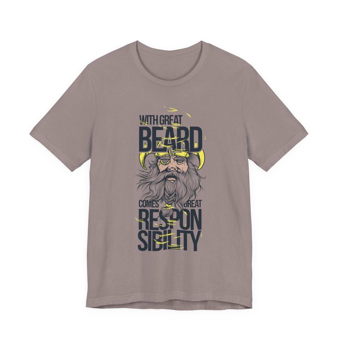 With Great Beard Comes Great Responsibility Tee Viking Beard Graphic Shirt A-2