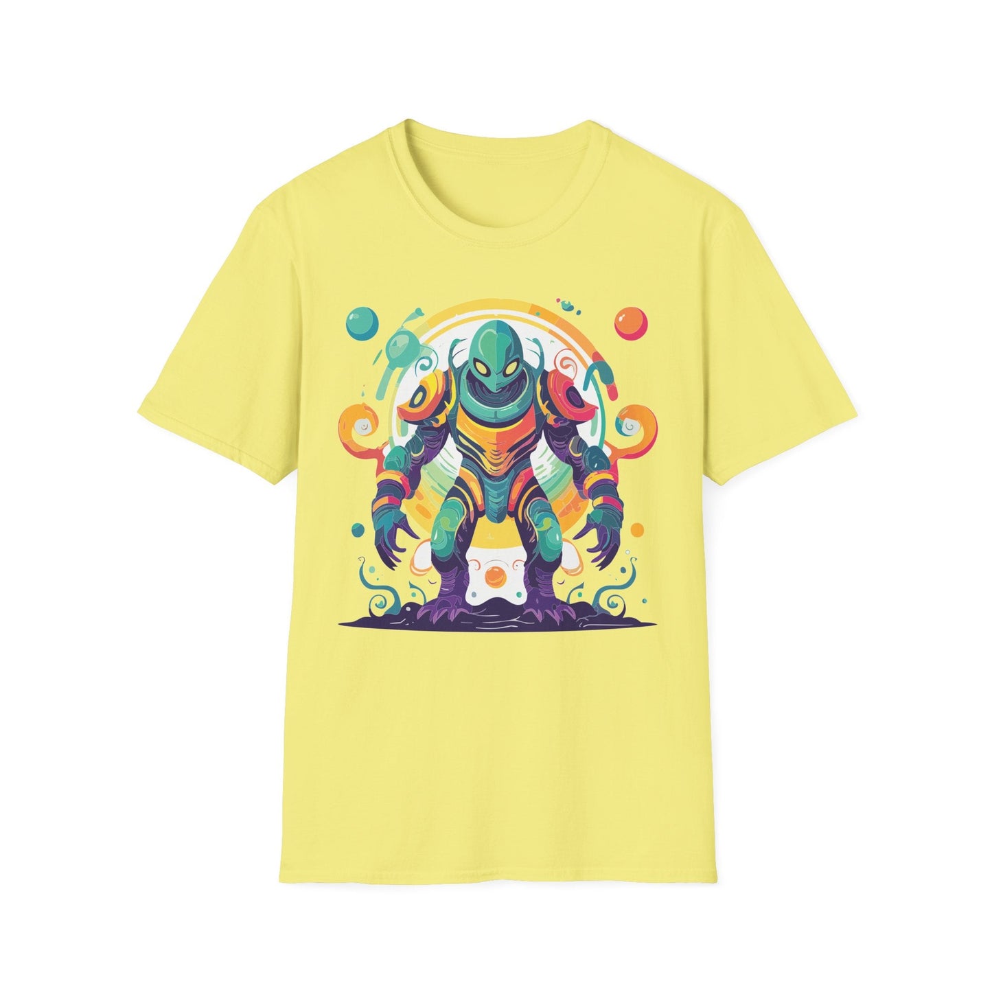 Cosmos Alien T Shirt Unisex Softstyle 64000 with Art Design Durable Comfort Artwork Tee