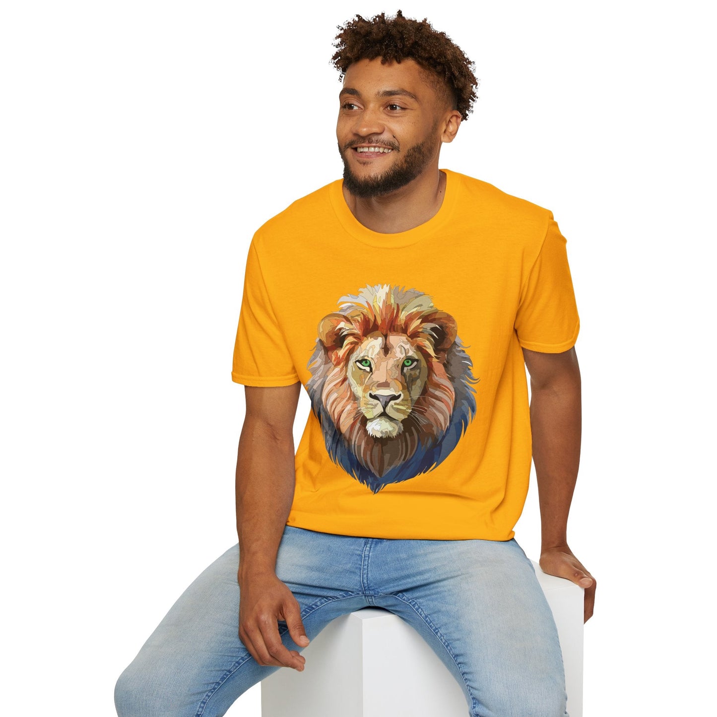 Lion Shirt Unisex Animal Tee Gildan Softstyle 64000 Cotton Comfort