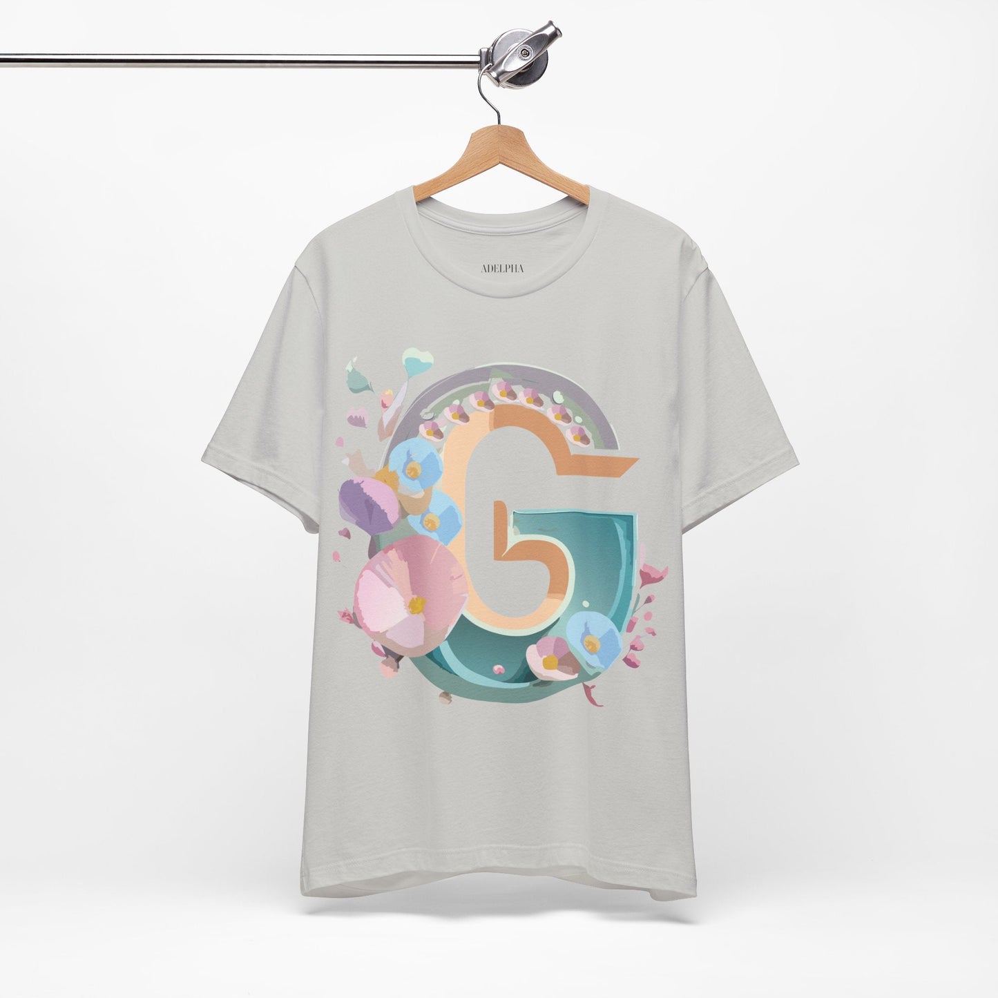 Letter G Graphic Tee Unisex Jersey Short Sleeve From Adelpha Art Design Vintage Inspired Shirt