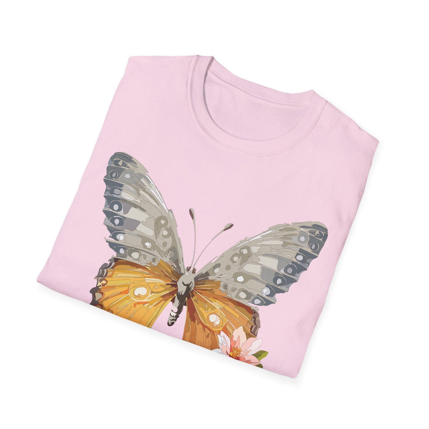 Unisex Butterfly T Shirt Monarch Print Softstyle Cotton Tee Gildan 64000 Lightweight Comfort