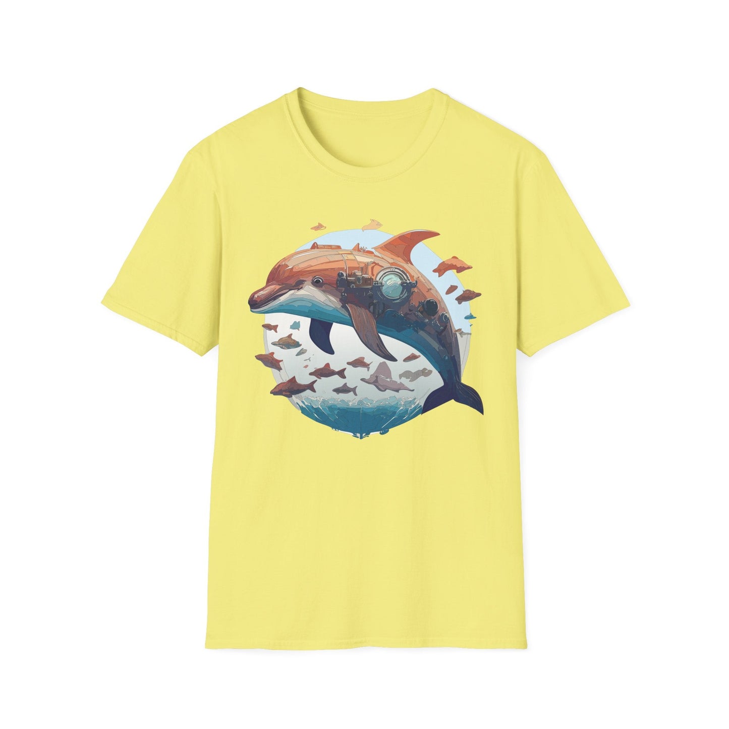Unisex Dolphin Shirt Softstyle Tee Gildan 64000 Ring Spun Cotton Animal Graphic Design