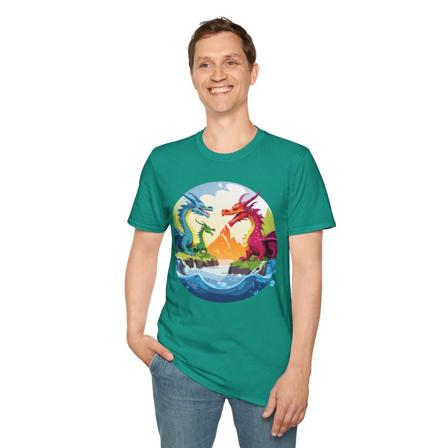 Dragon T Shirt Unisex Dragon Tee 100 Percent Ring Spun Cotton Softstyle Comfort Fit