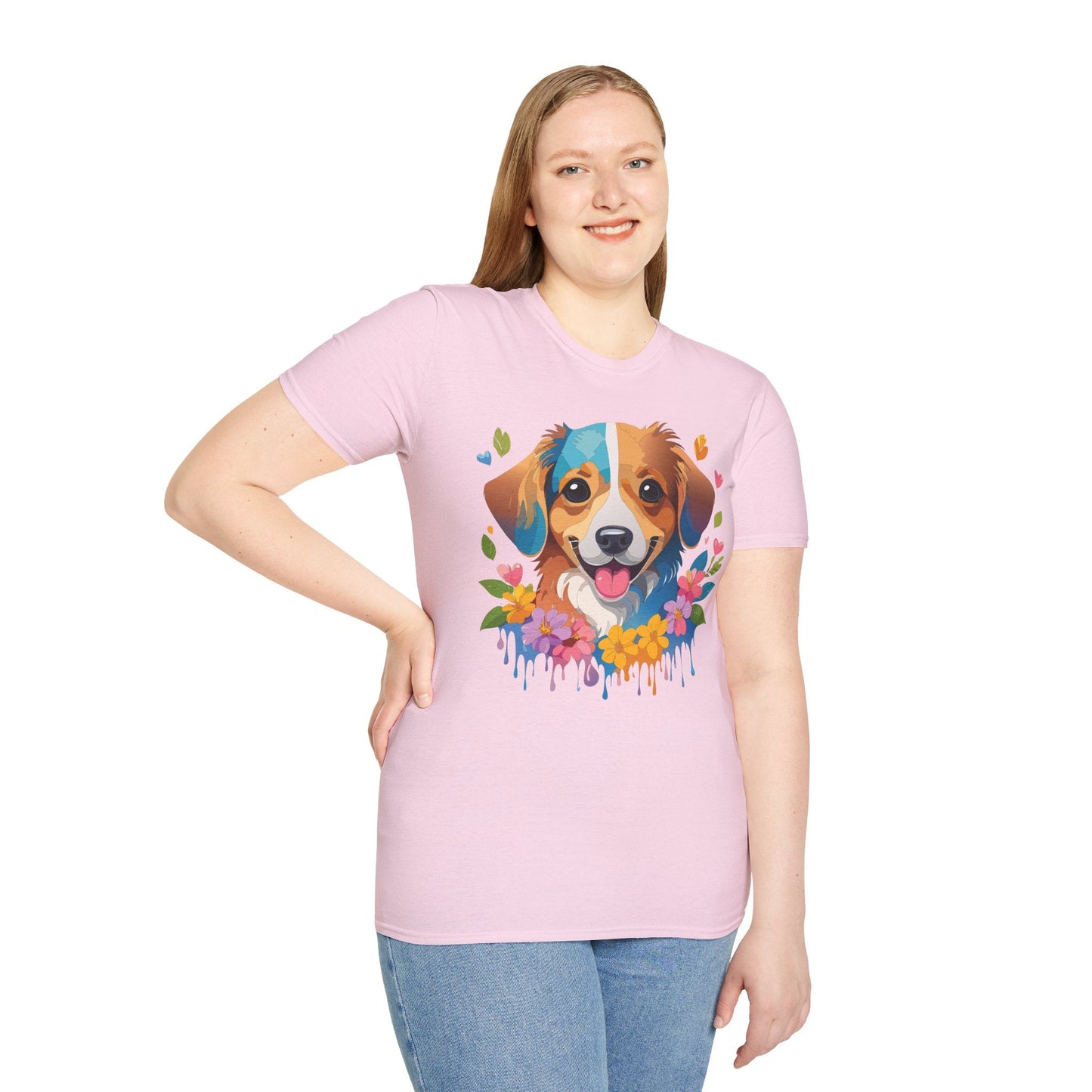 Dog Shirt Unisex Animal Tee 100 Percent Cotton Gildan Softstyle 64000