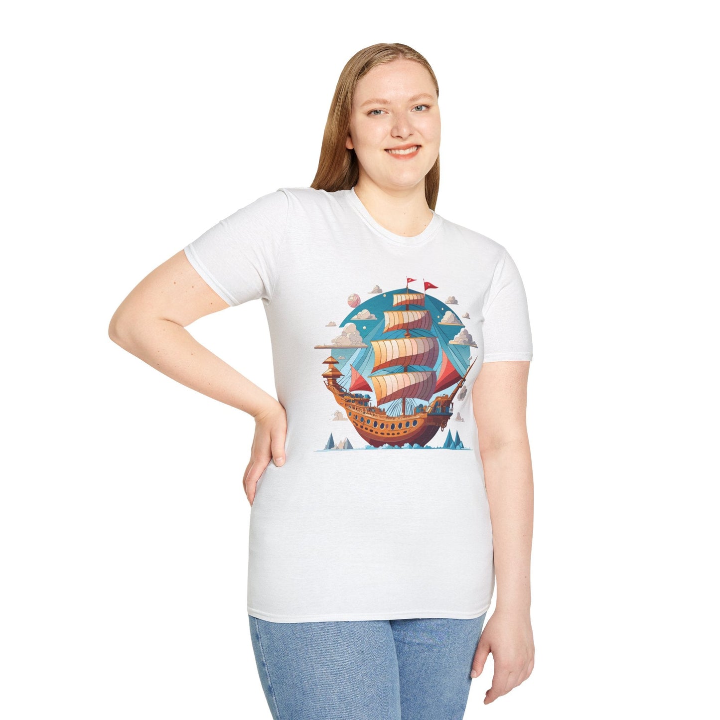 Ship T Shirts Frigate T Shirts Vessel Tee Shirt Unisex Softstyle Cotton Tee Gildan Softstyle 64000