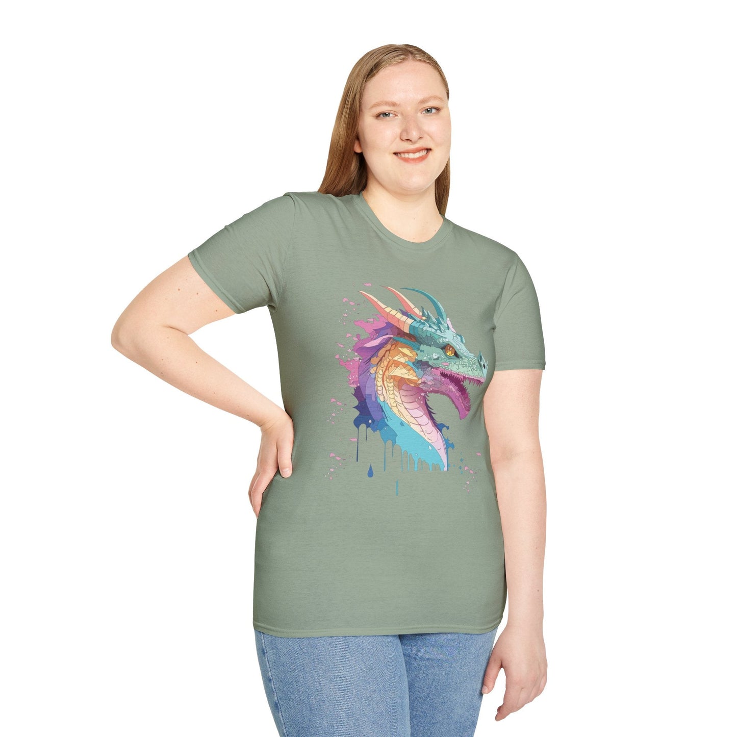 Dragon Graphic T Shirt Unisex Animal Shirt Cotton Softstyle Tee For Everyday Comfort