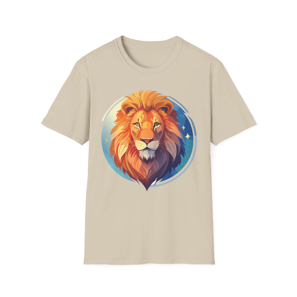 Regal Lion Portrait T-Shirt | Colorful Lion Face Illustration