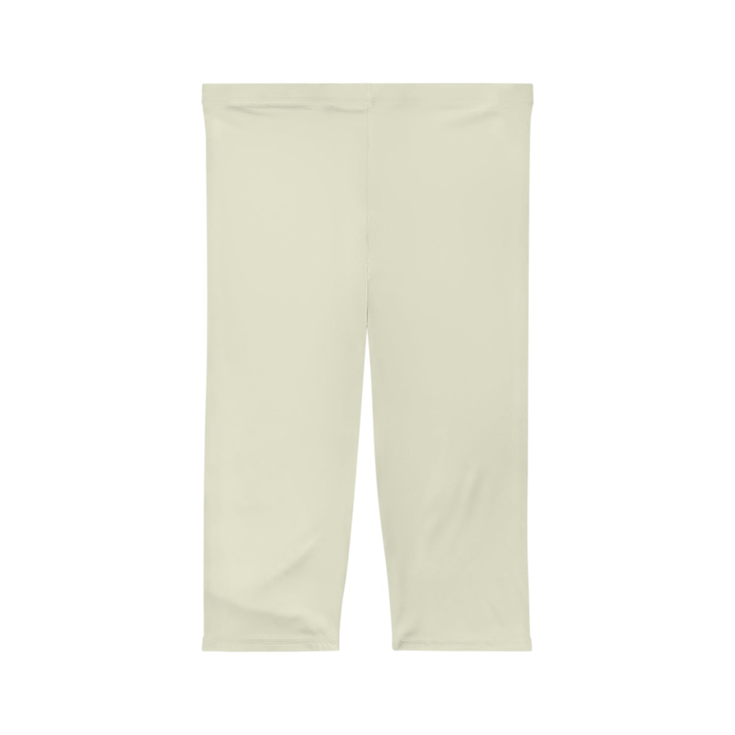 Beige Color Women's Brushed Suede Poly Span Casual Capri Leggings XS-2XL