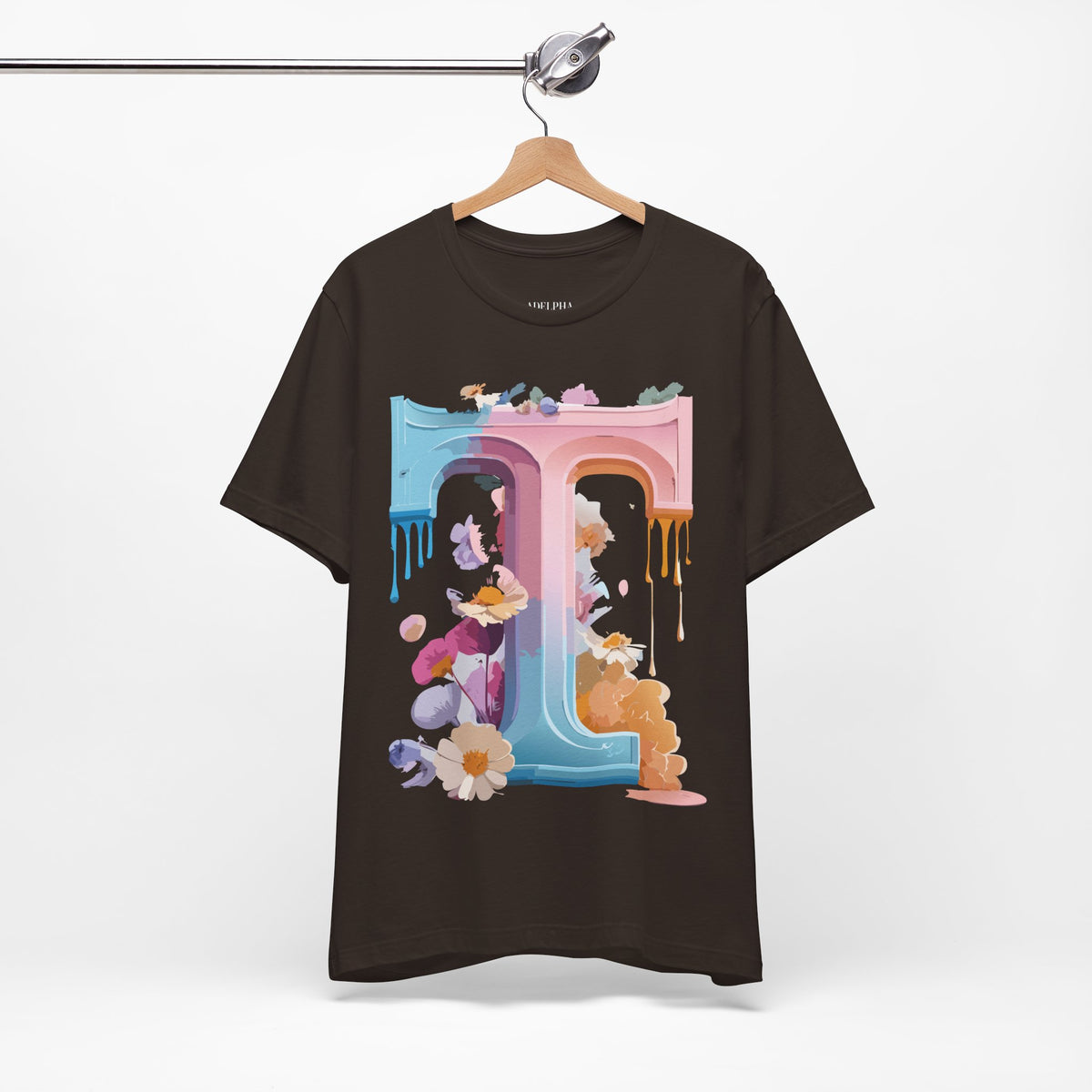 Letter T Graphic Unisex Cotton Bella+Canvas Tee with Art Letter Design