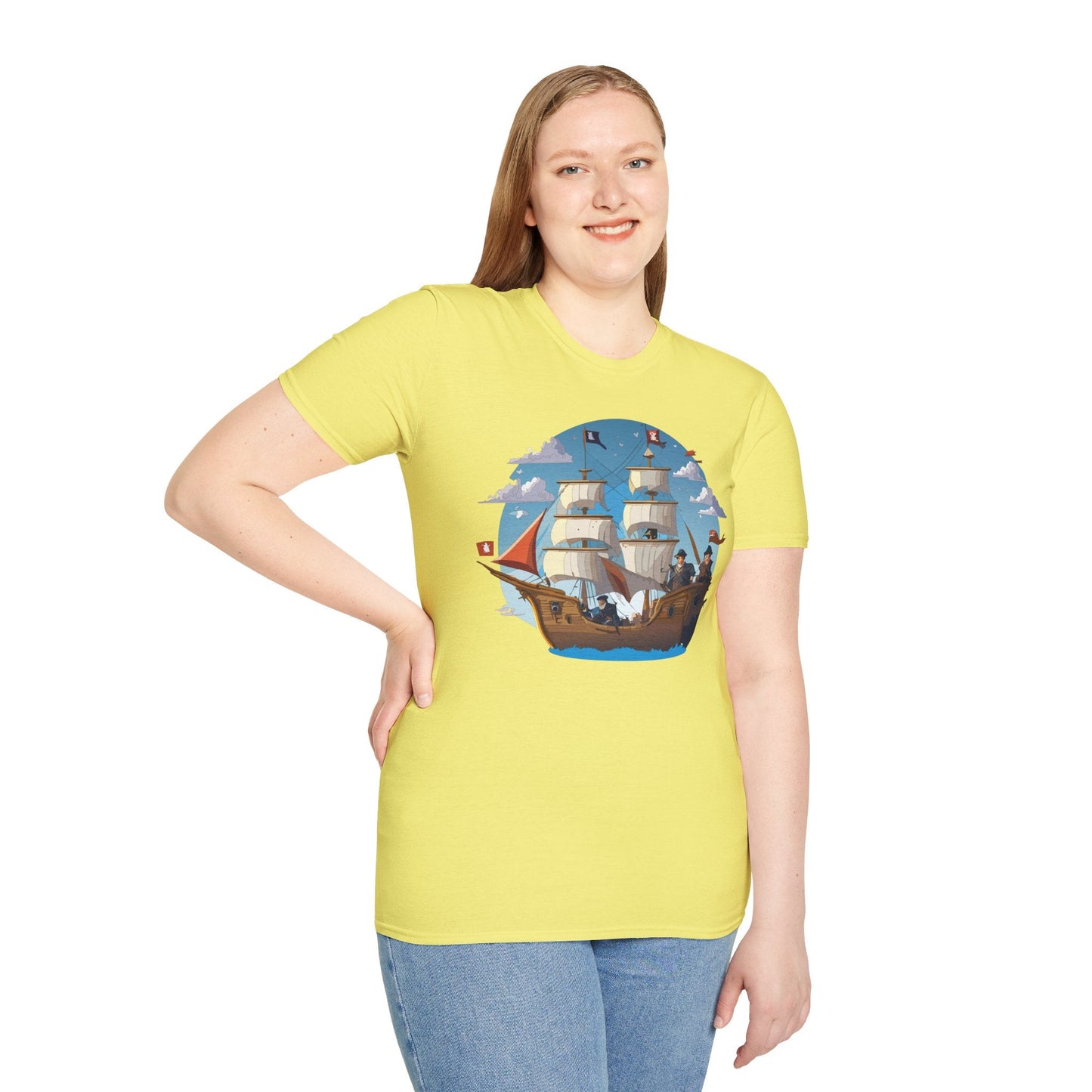 Ship T Shirts Frigate Vessel Tee Unisex Gildan Softstyle 64000 100 Percent Cotton