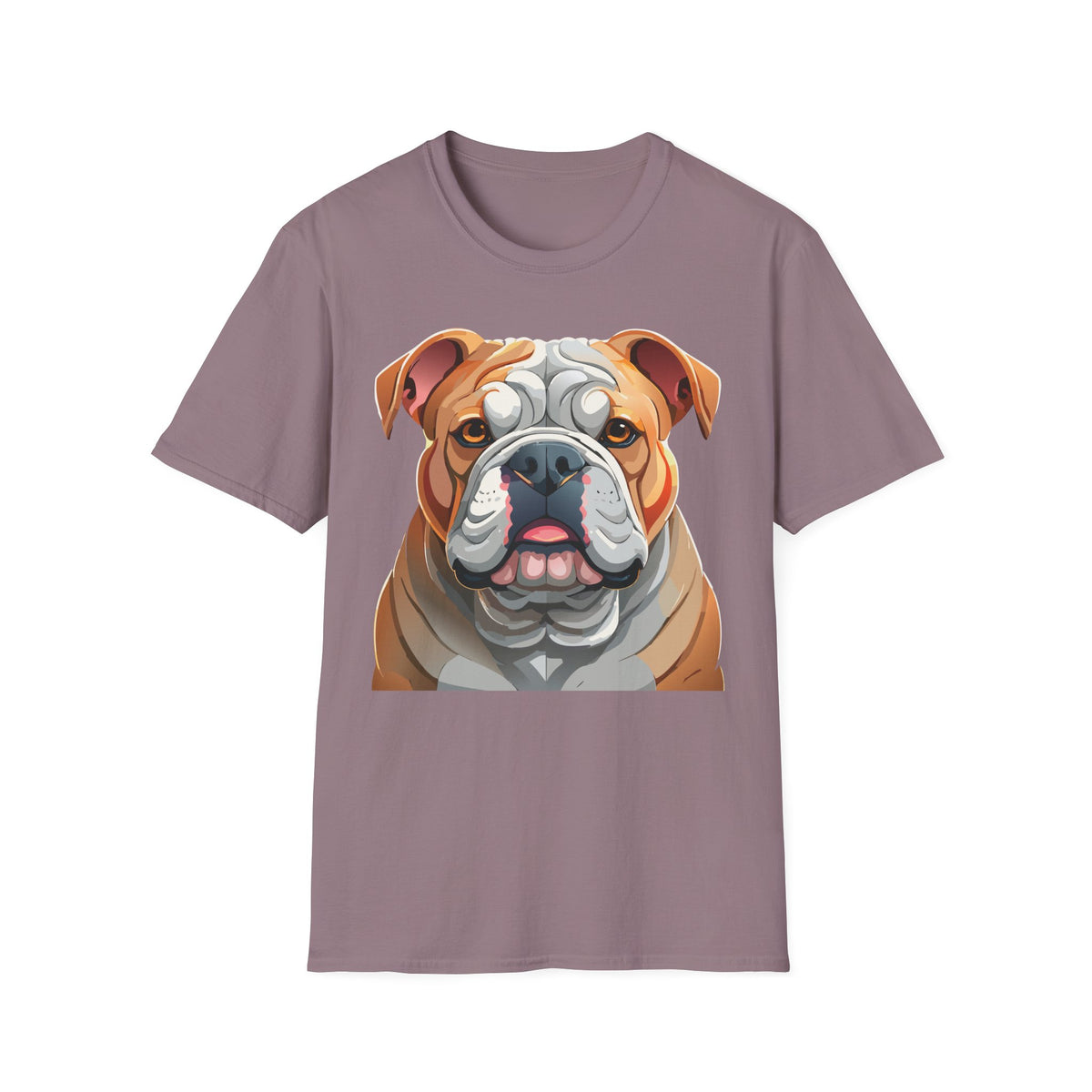 Bulldog Face Graphic T-Shirt | English Bulldog Illustration Tee