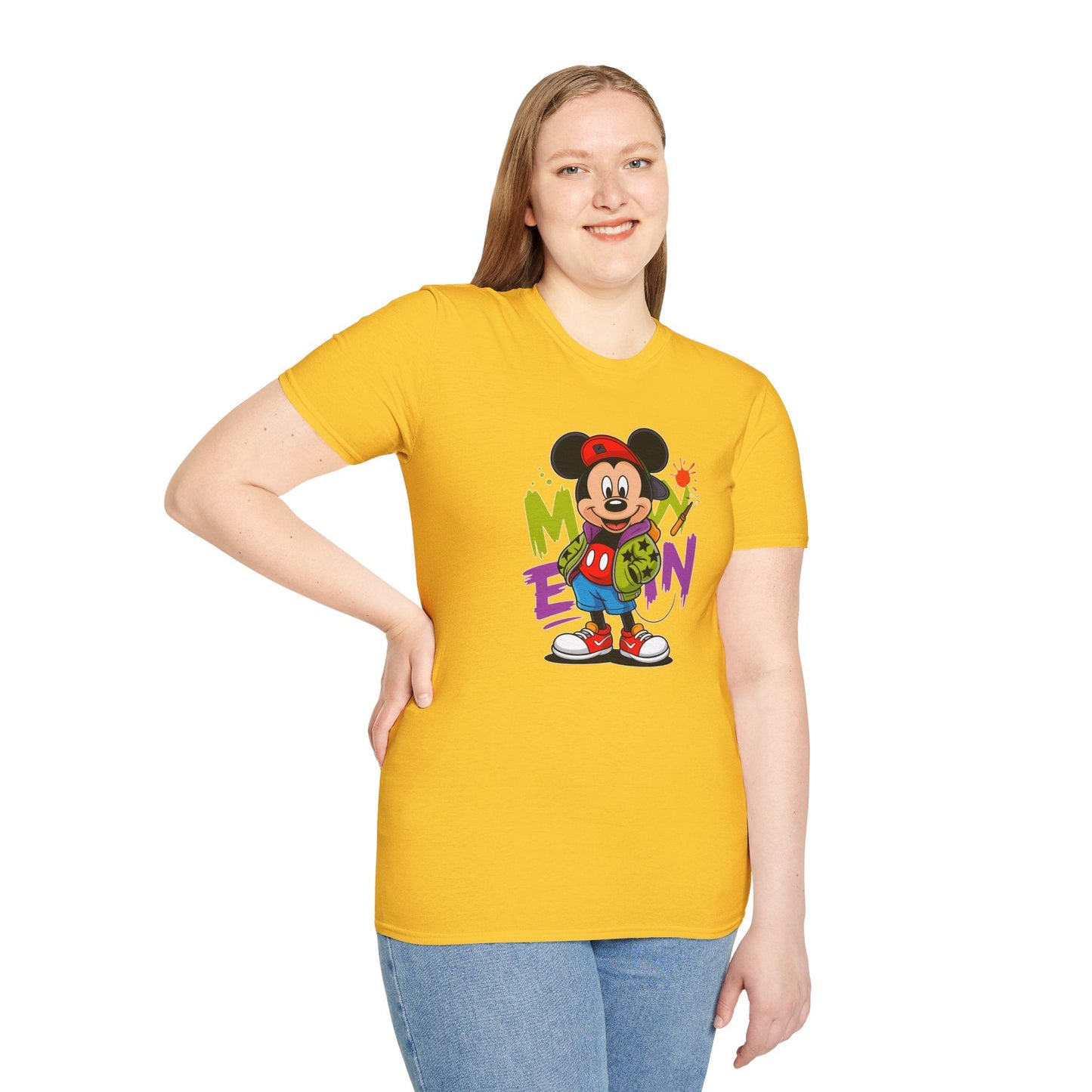 Unisex Cartoon T Shirt With Animals Animation Tee Premium Softstyle Gildan 64000