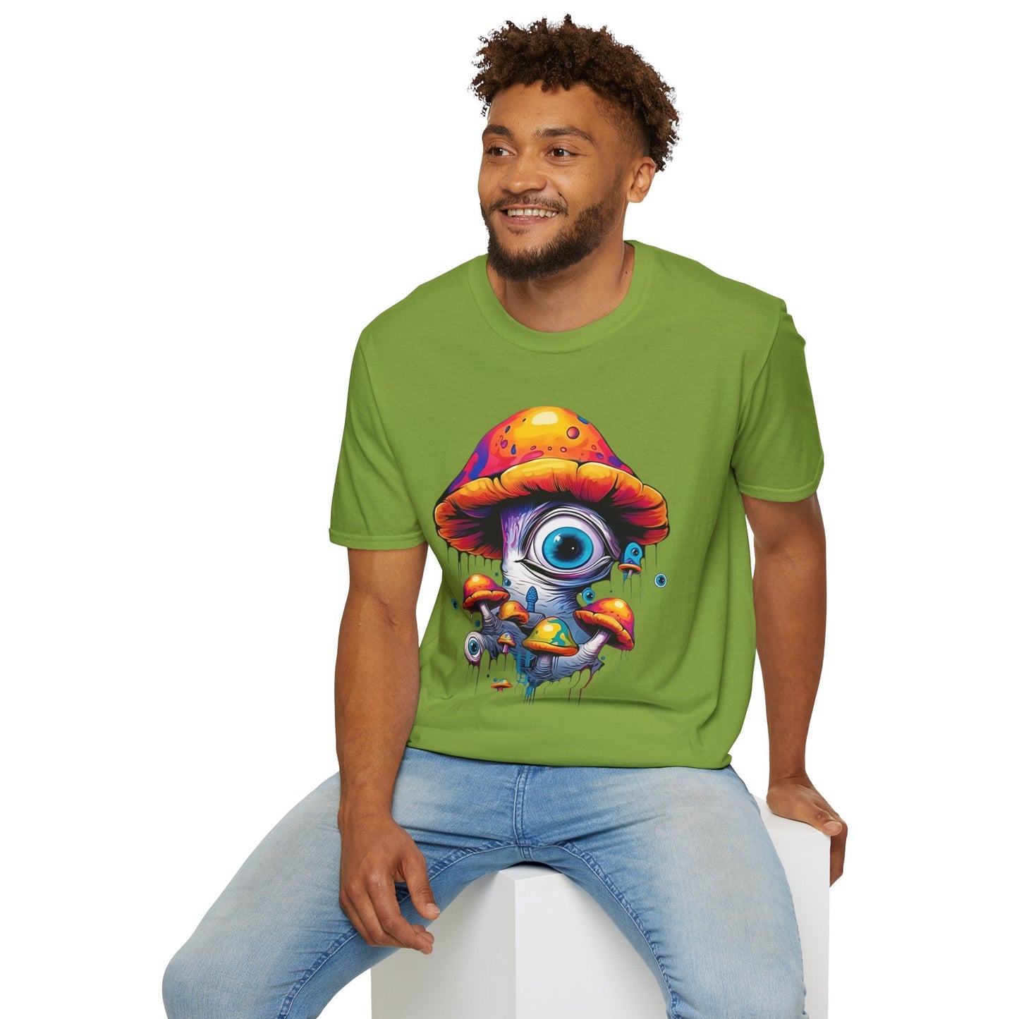 Unisex Mashroom T Shirt With Funny Mashroom Art Design Gildan Softstyle Tee For Everyday Comfort