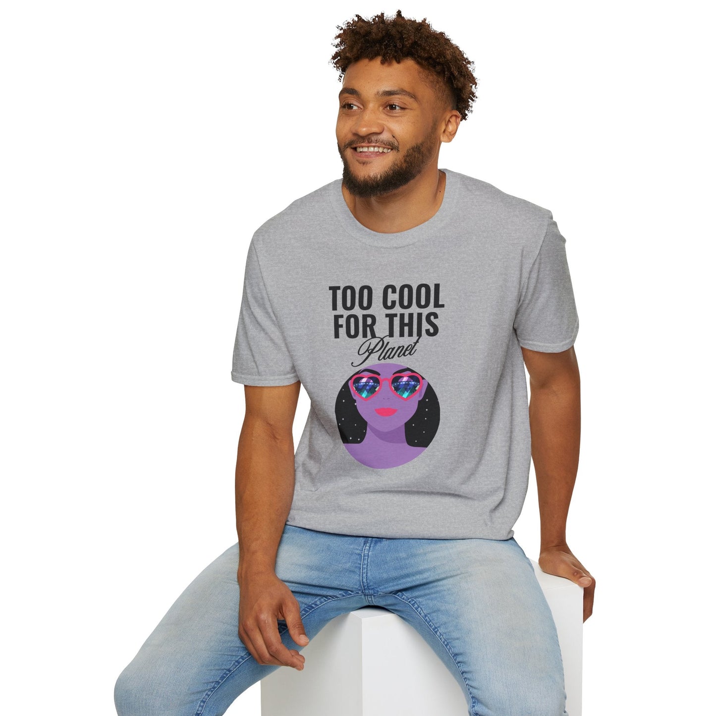 Too Cool For This Planet TShirt  Retro Alien Sunglasses Graphic Tee
