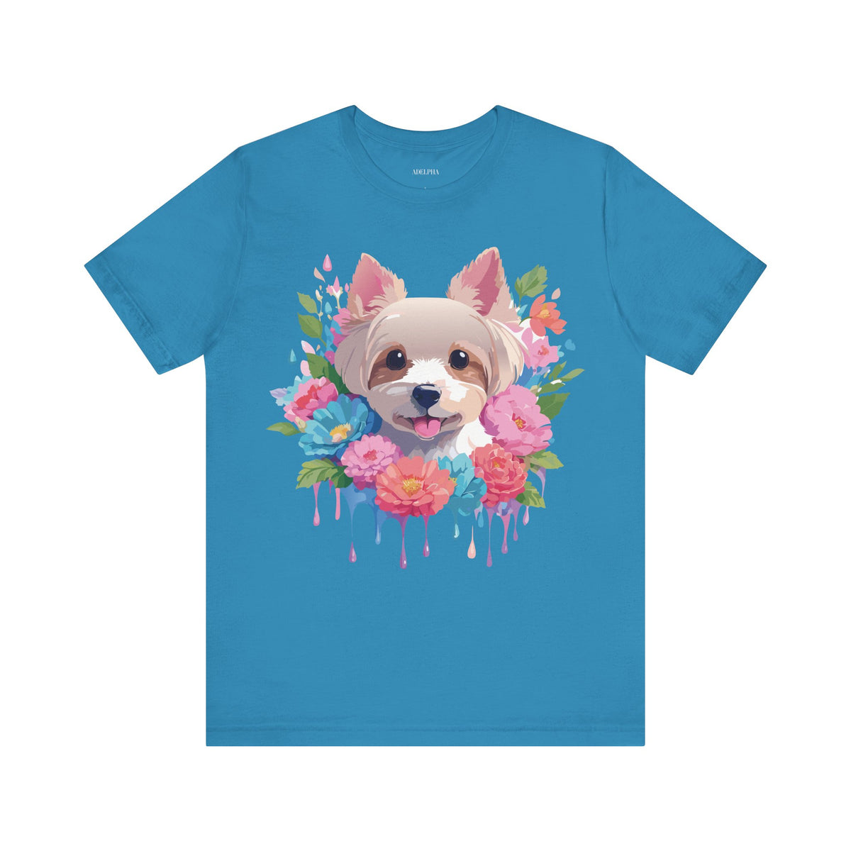 Dog Graphic Unisex Cotton Bella+Canvas Tee with Art Animal Design d10