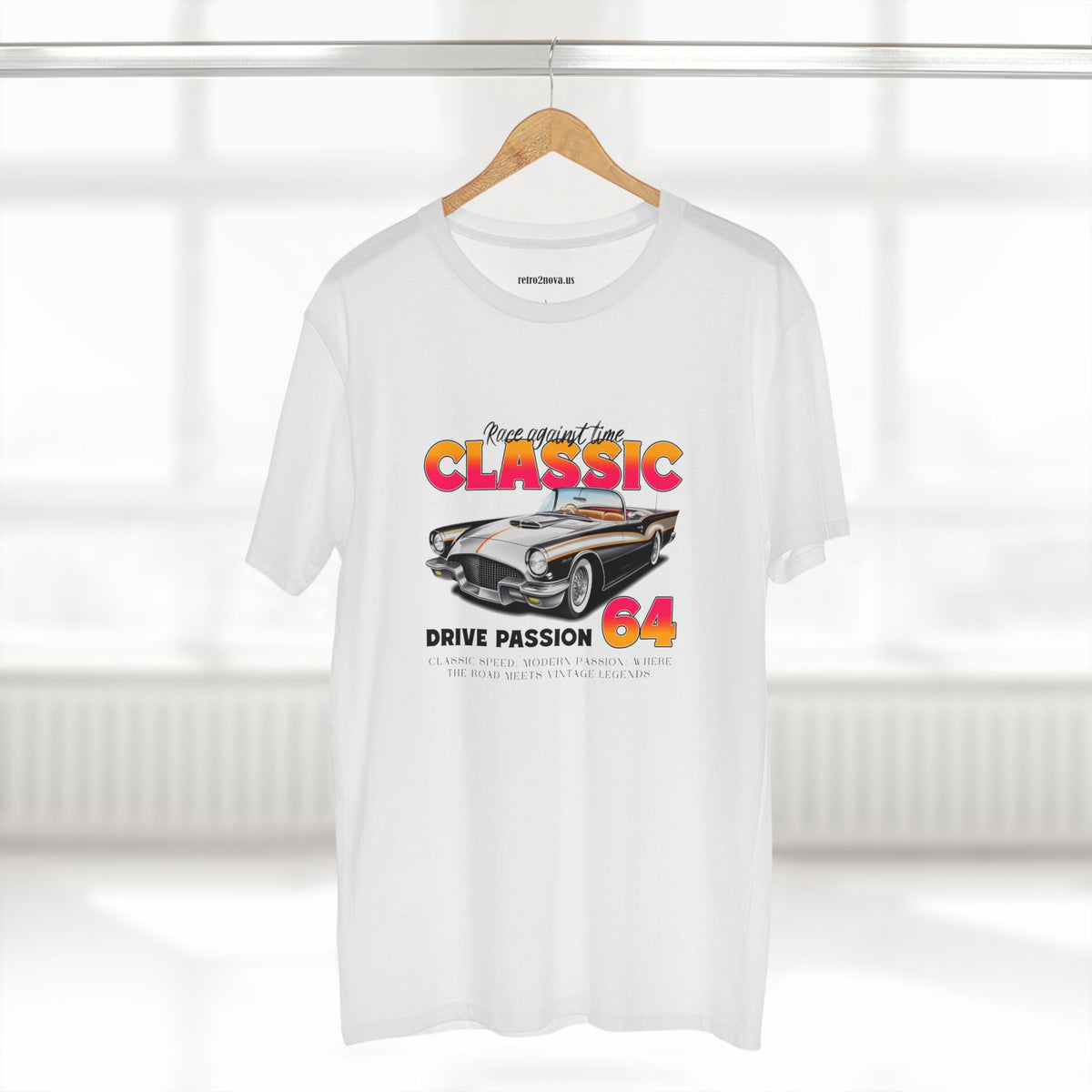 Retro Car Vintage Graphic Tee Staple Unisex 100 Cotton Tee Shirt - RC-16