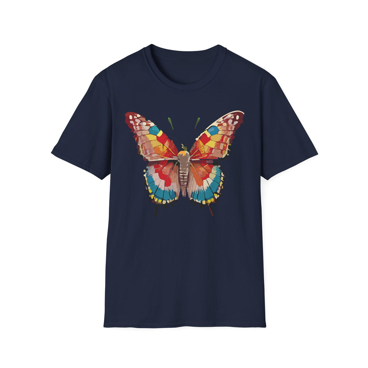 Colorful Butterfly T-Shirt – Nature Lover Gift Graphic Tee Unisex 100 Cotton Gildan T-Shirt