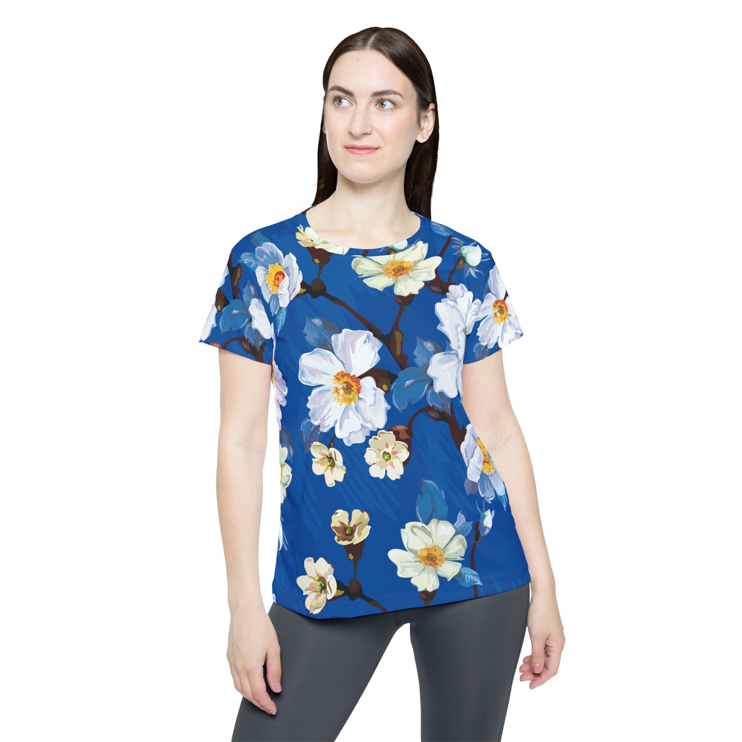 Poly Jersey Tee Shirt with floral prints