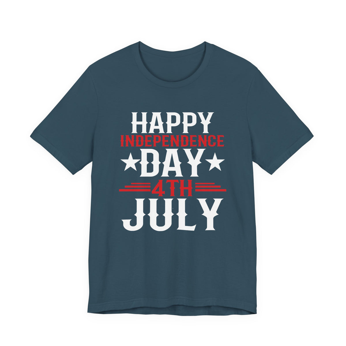 Happy Independence Day 4th July T-Shirt Patriotic Stars Stripes Unisex Cotton 016