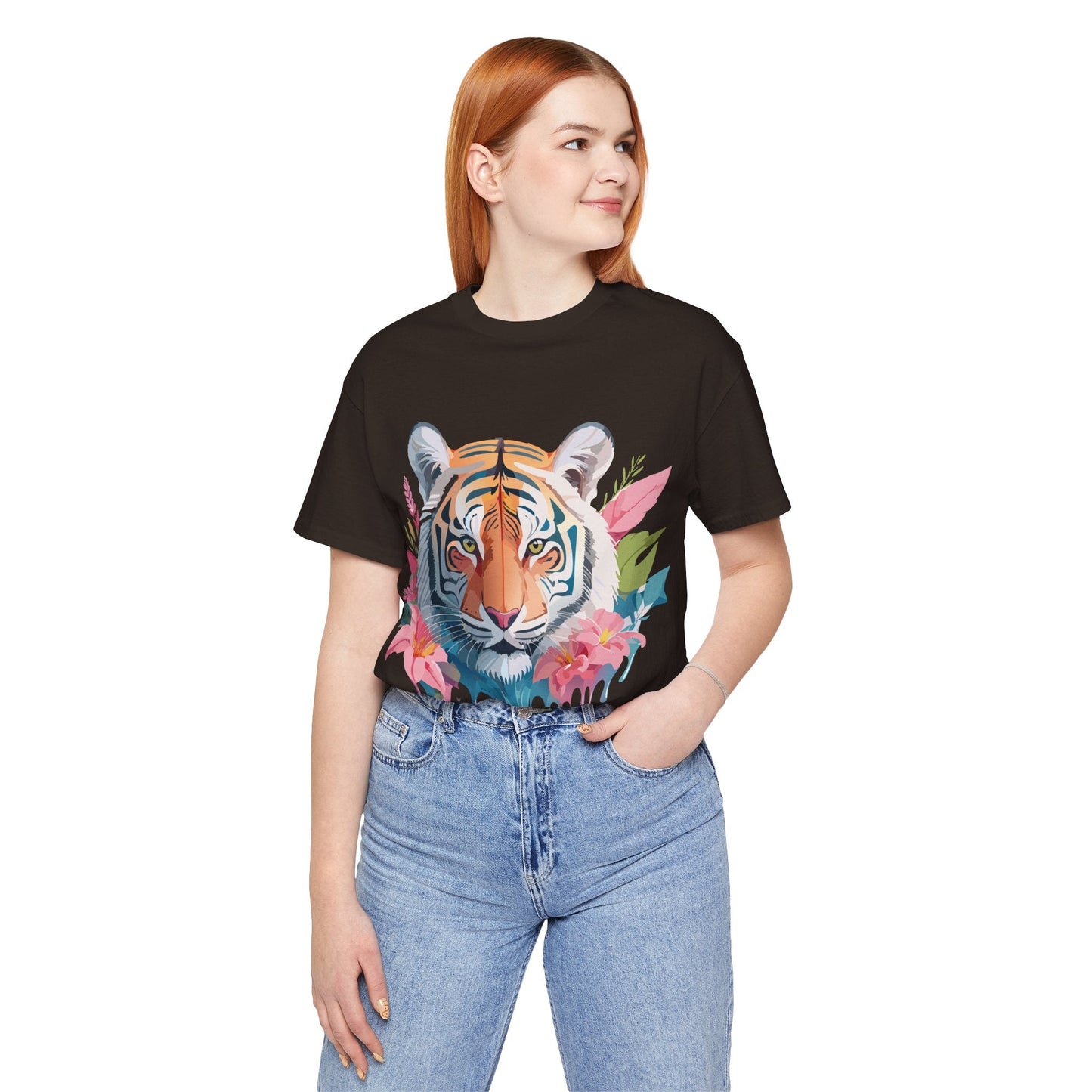 Tiger Graphic Unisex 100 Cotton Vintage Art with Animal Tee 13