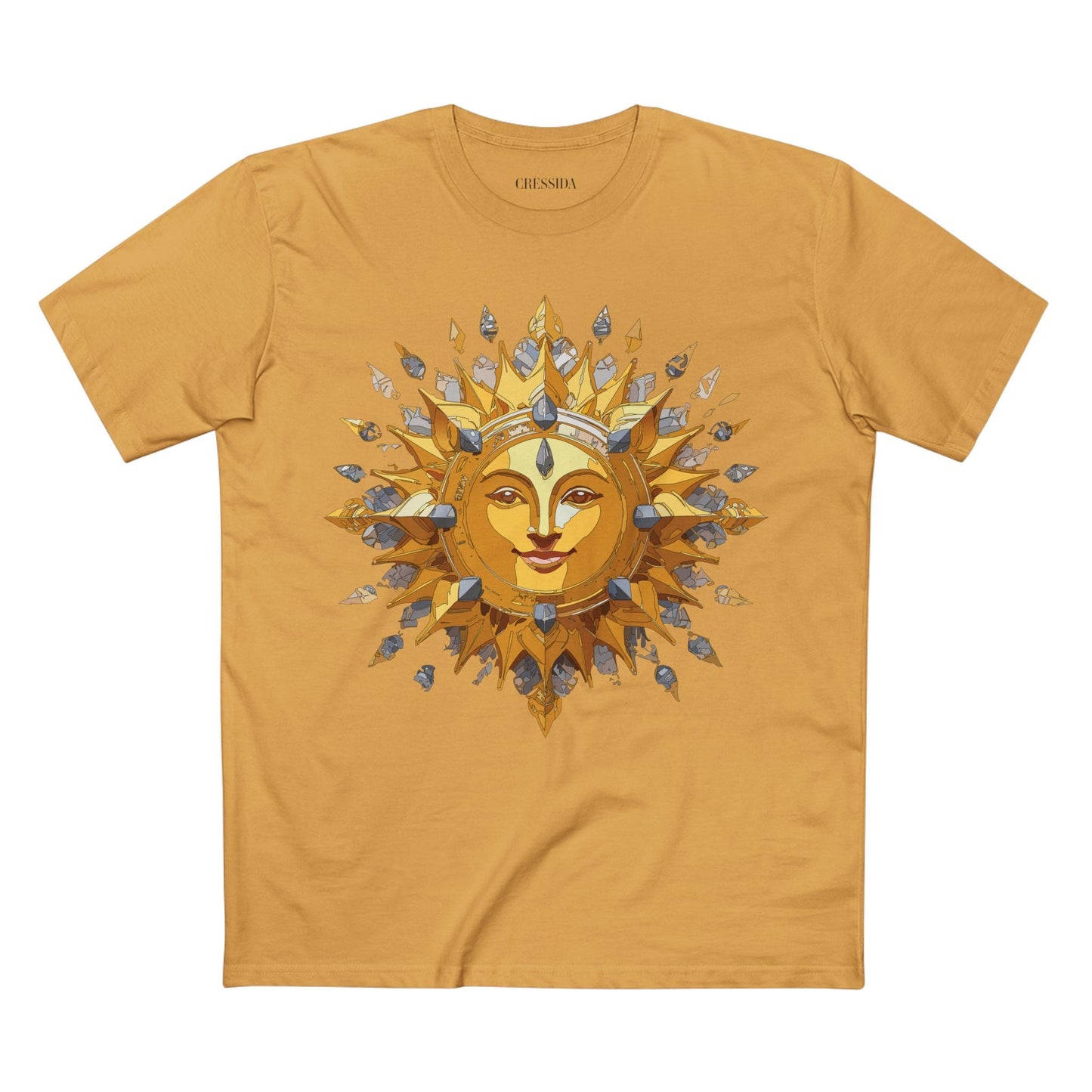 Gold Sun Graphic Unisex 100 Cotton T-Shirt with Golden Art Design 11
