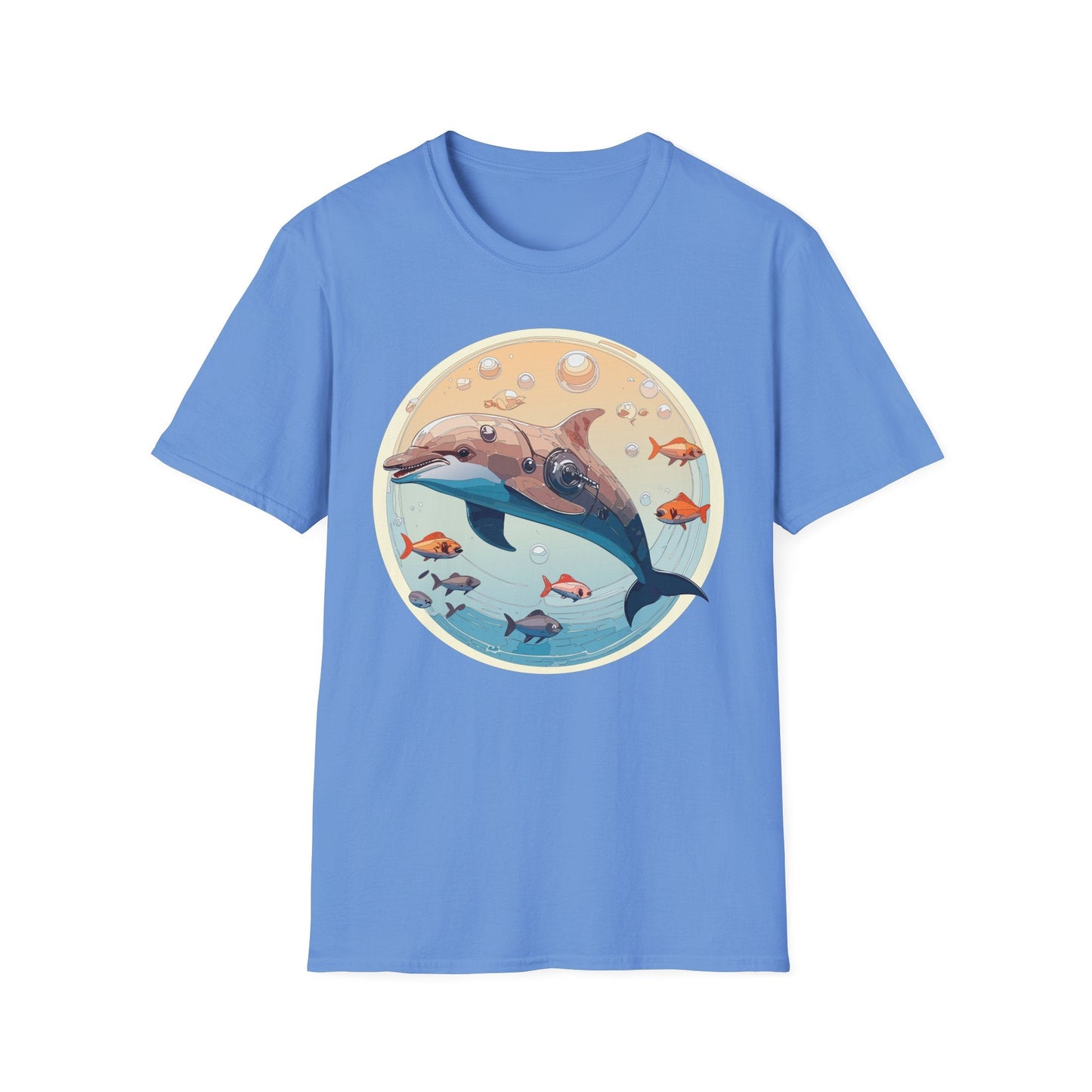 Dolphin Shirt Unisex Softstyle Tee 100 Percent Ring Spun Cotton Breathable Gildan 64000