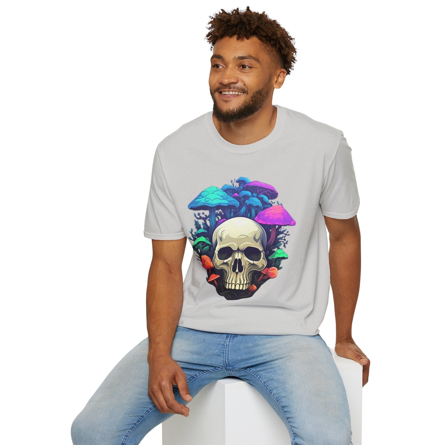 Unisex Skull Tee Shirt Short Sleeve Skeleton Design Gildan Softstyle Cotton Tee Shirt
