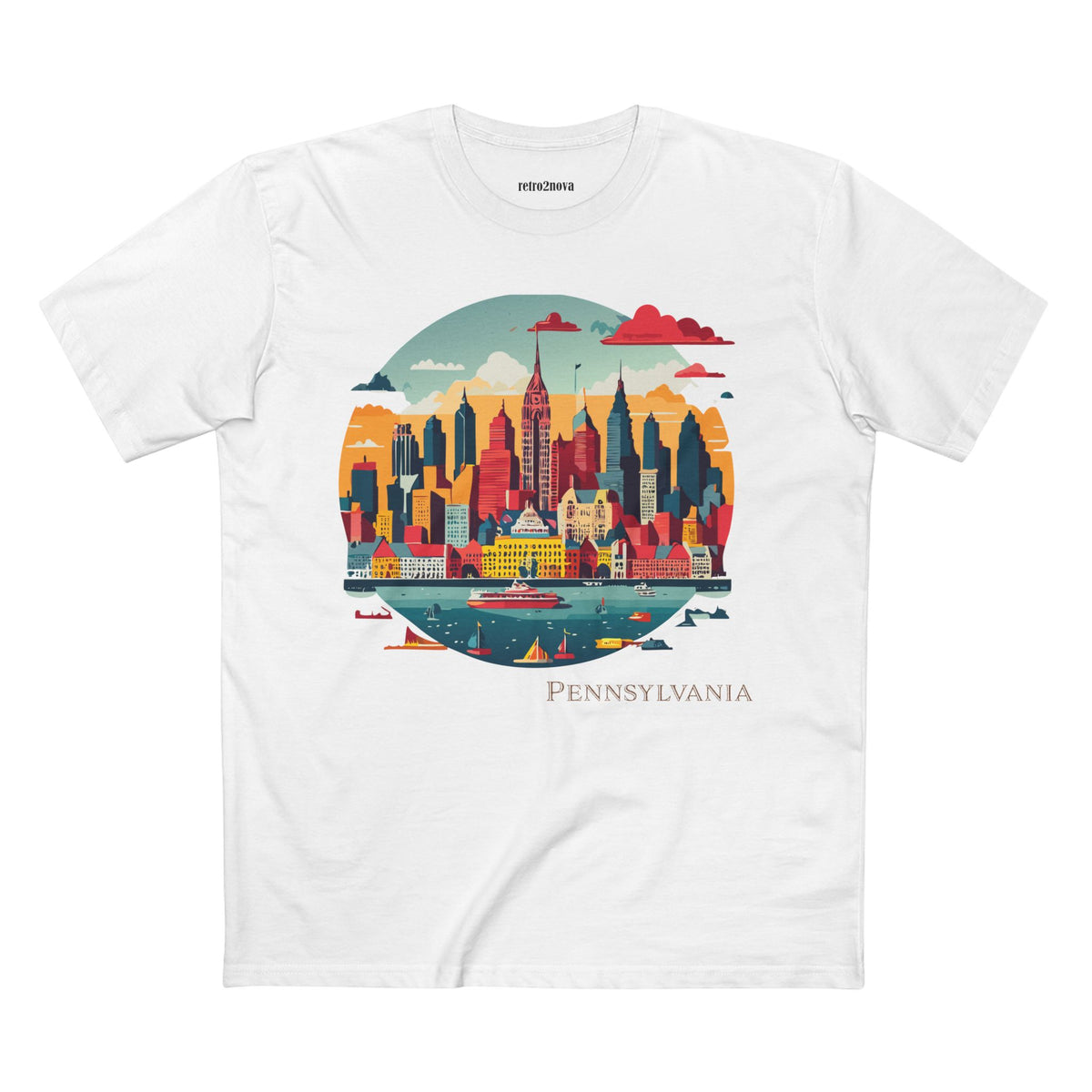 Pennsylvania skyline tee | Cityscape graphic t-shirt, state illustration