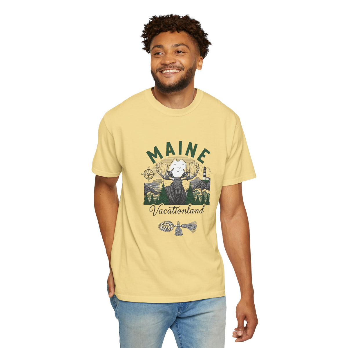 Maine State Travel Tourist Graphic Gift Tee Unisex 100 Cotton Comfort Colors T-Shirt