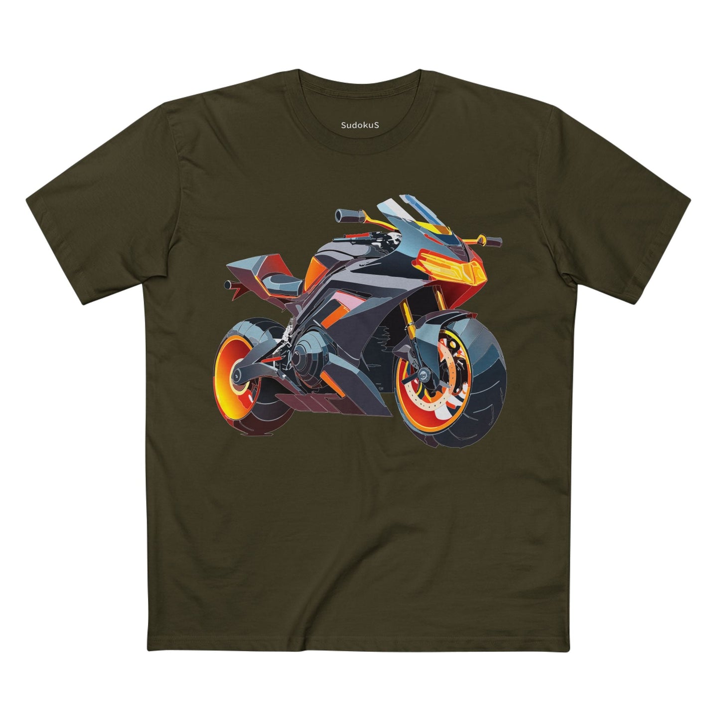 Moto Bike Graphic Unisex 100 Cotton Staple Tee 21